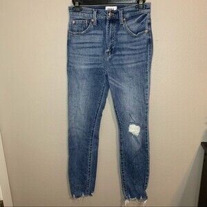 Pistola high waisted distressed raw hem jeans women's size 26
